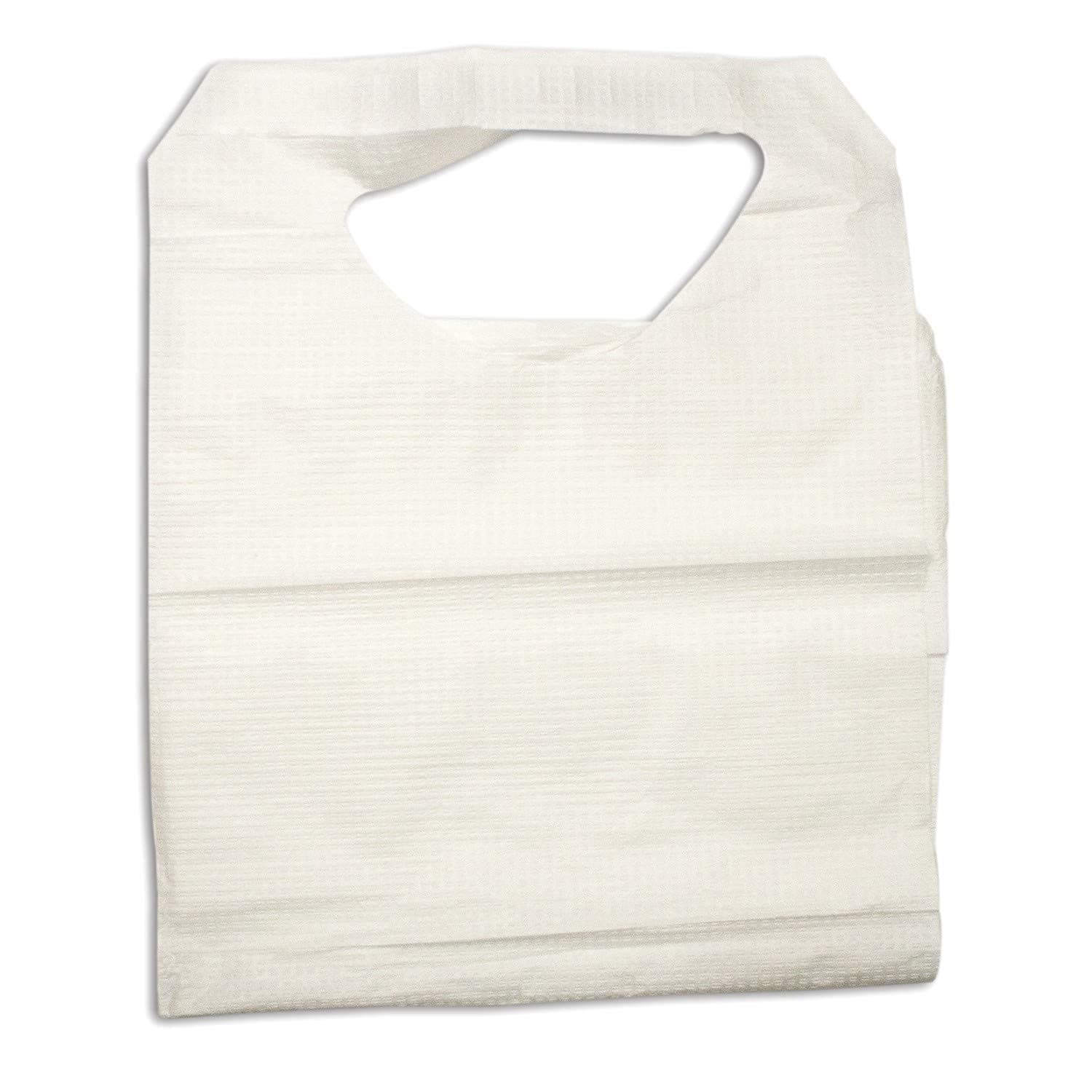 Disposable Tissue/poly-backed Bibs Slipover (White/Case of 150)
