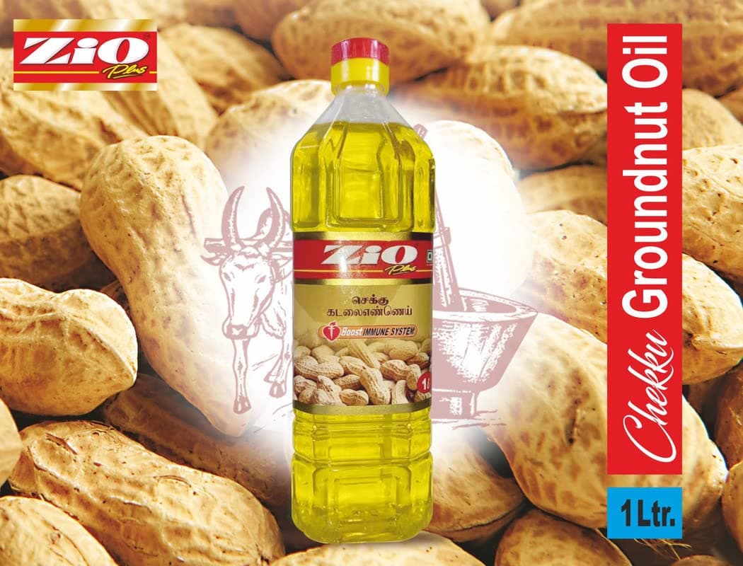 Zio Chekku Groundnut Oil / Peanut Oil (Healthy and Delicious Cooking Oil) 1000Ml