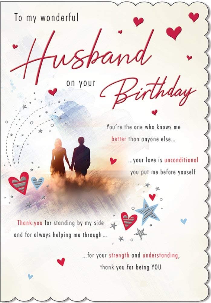 Piccadilly Greetings Traditional Birthday Card Husband - 9 x 6 inches