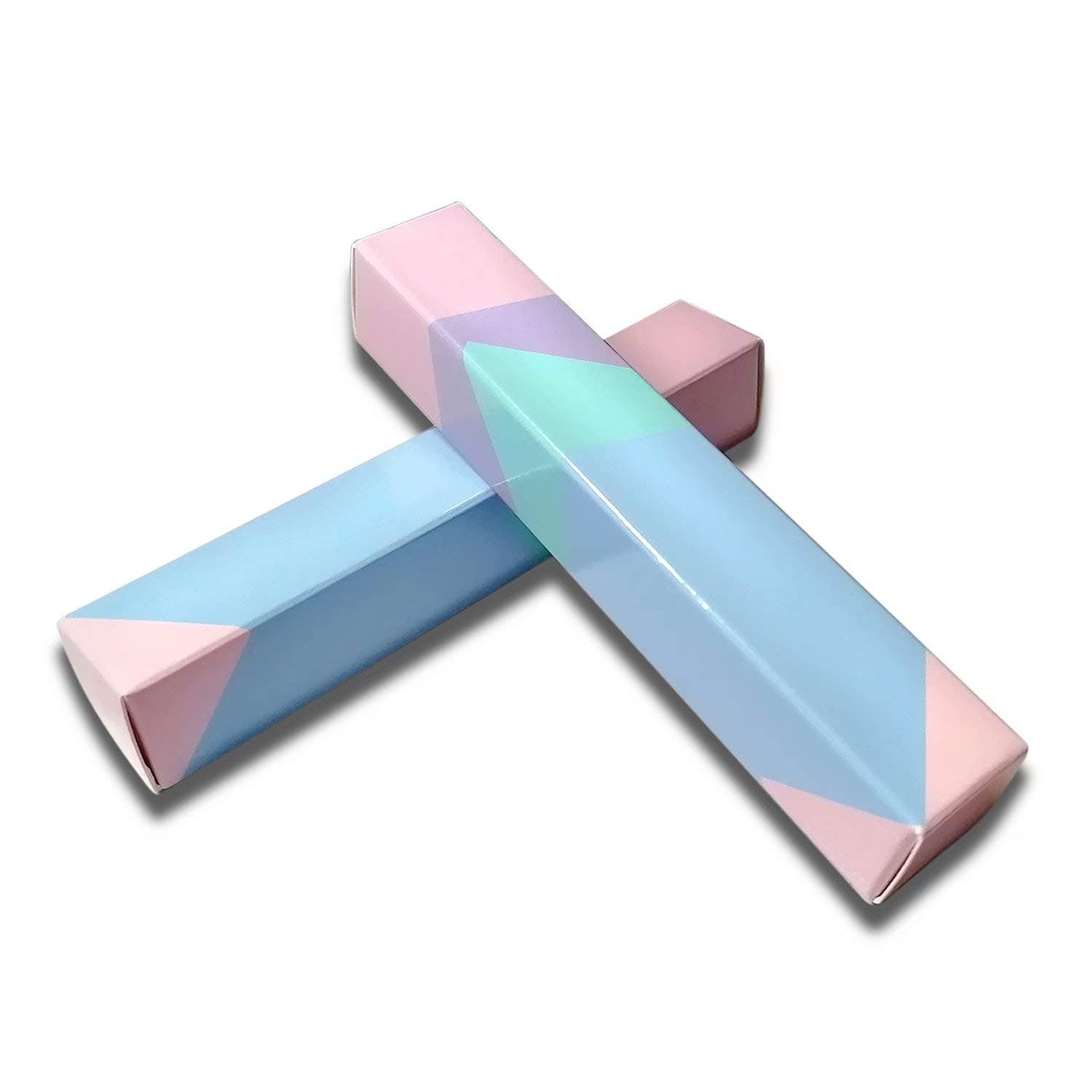 50 Pcs Lip Gloss Packaging 4.72x0.78x0.78" Empty Eye Lash Mascara Wand Tube Boxes Light Pink Blue Long Lipgloss Case Lip Glaze Balm Gift Organizer Foldable Sample Wrapping DIY Make-up Storage