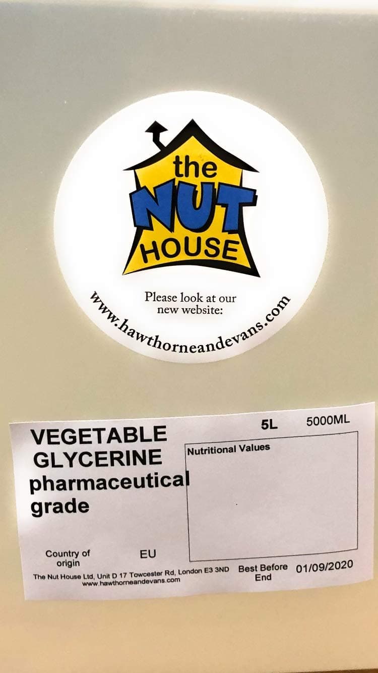 The Nut House Vegetable Glycerine 5L EP/UPS .food grade