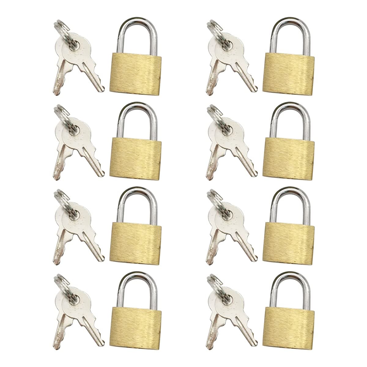 8 Pcs Small Padlock Brass Padlock with Keys Security Locker Lock for Cupboard, Luggage, Travel Bags, Suitcase, Computer Bag