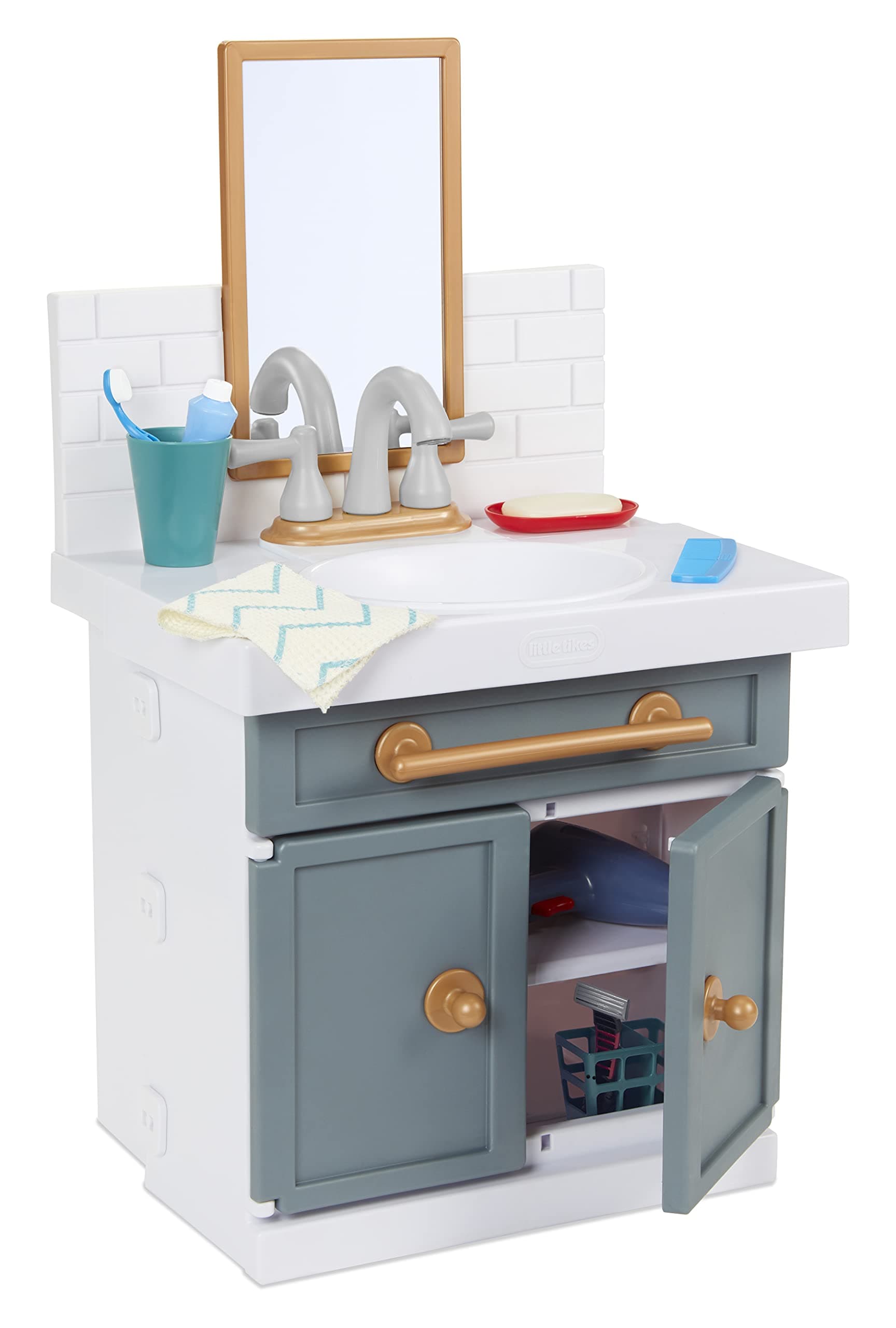 Little Tikes First Bathroom Sink with Real Working Faucet Pretend Play Appliance