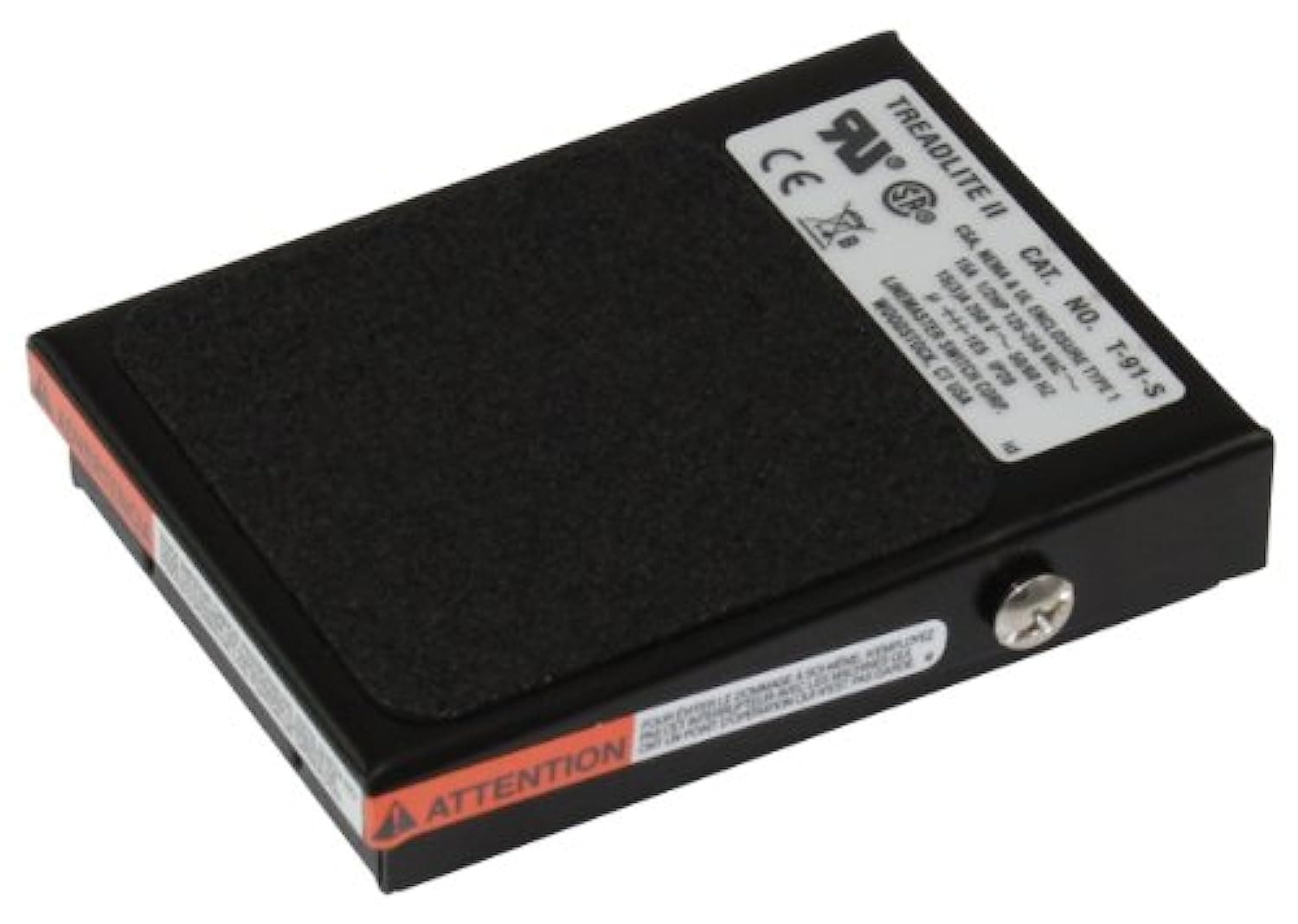 Linemaster T-91-S Treadlite II Foot Switch, Electrical, Single Pedal, Momentary, SPDT, No Guard, Black