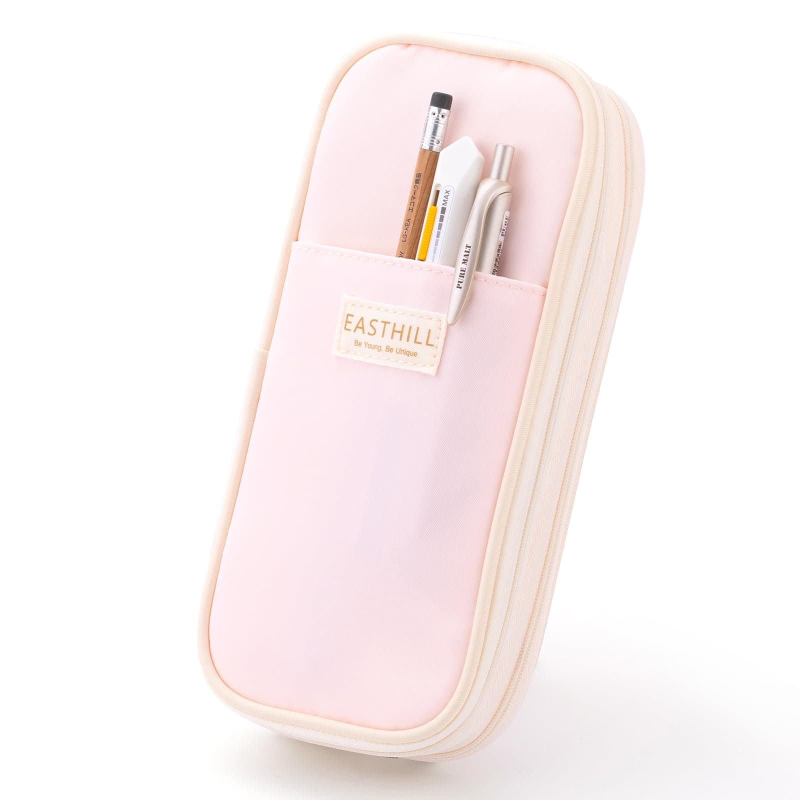 Big Capacity Pencil Case Large Pencil Pouch Stationery Pen Bag for Teen Girls-Pink