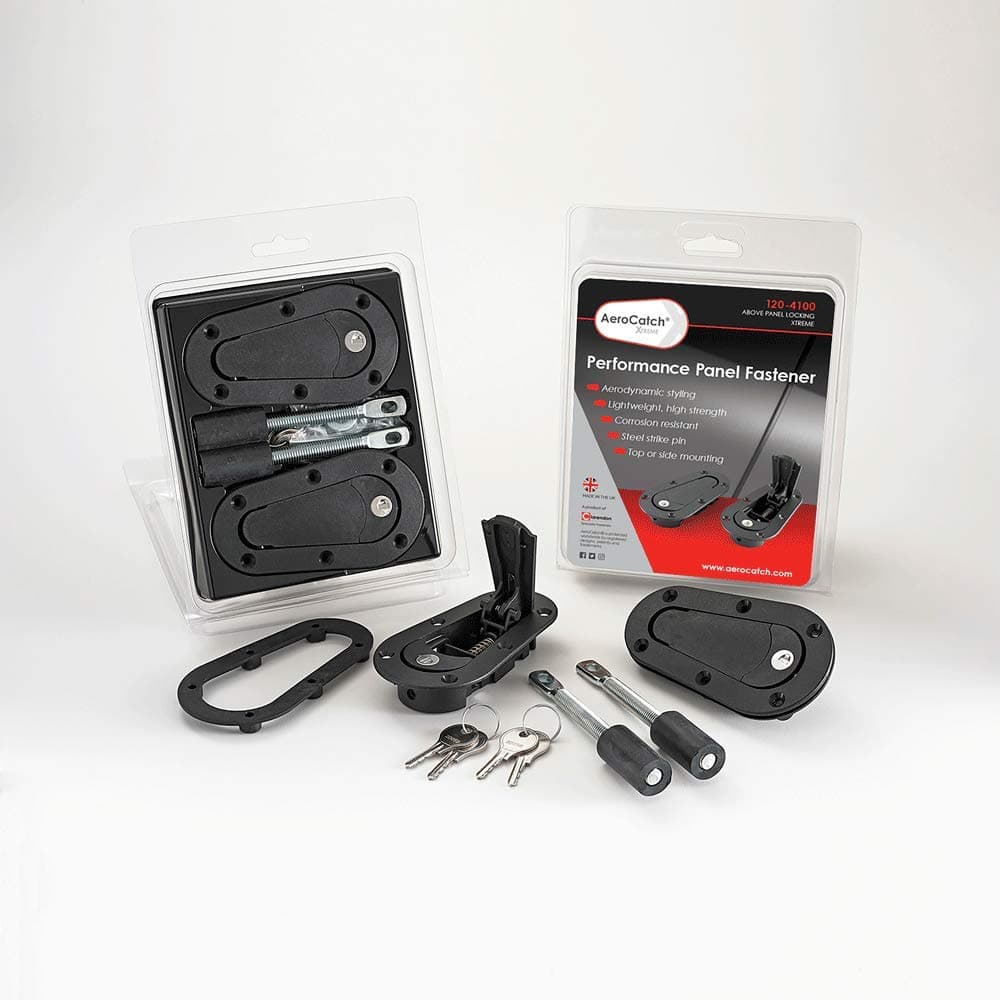 Aerocatch120-4100 Xtreme Plus Flush Locking Hood Latch and Pin Kit - Black