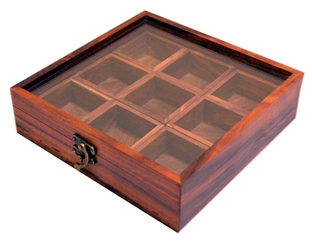 Spice Box - Sheesham Wood Spice Box Container - Spice Box Holder