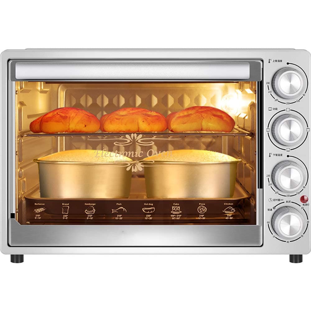 40L Convection Oven, Home Baking Multifunctional Full-Automatic Large-Capacity Electric Oven,60 Minutes Timing,Low Temperature Fermentation, Built-In Explosion-Proof Lighting90-230 ° Adjustable