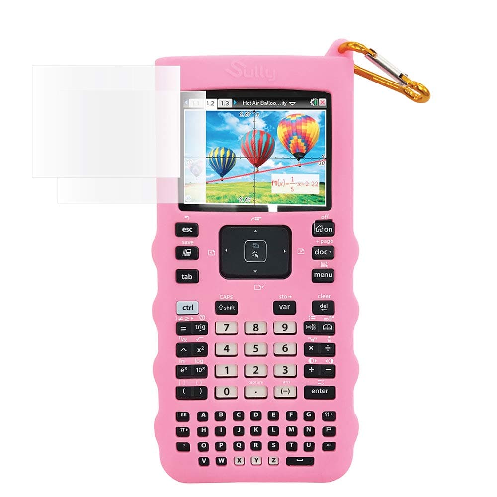 Sully Silicone Skin for Ti Nspire CX/CX CAS Handheld (Pink) w/Screen Protector - Silicon Cover Case for Ti-Nspire CX Hand held Graphing Calculator - Protective & Anti-Scretch Skins & Screen Covers