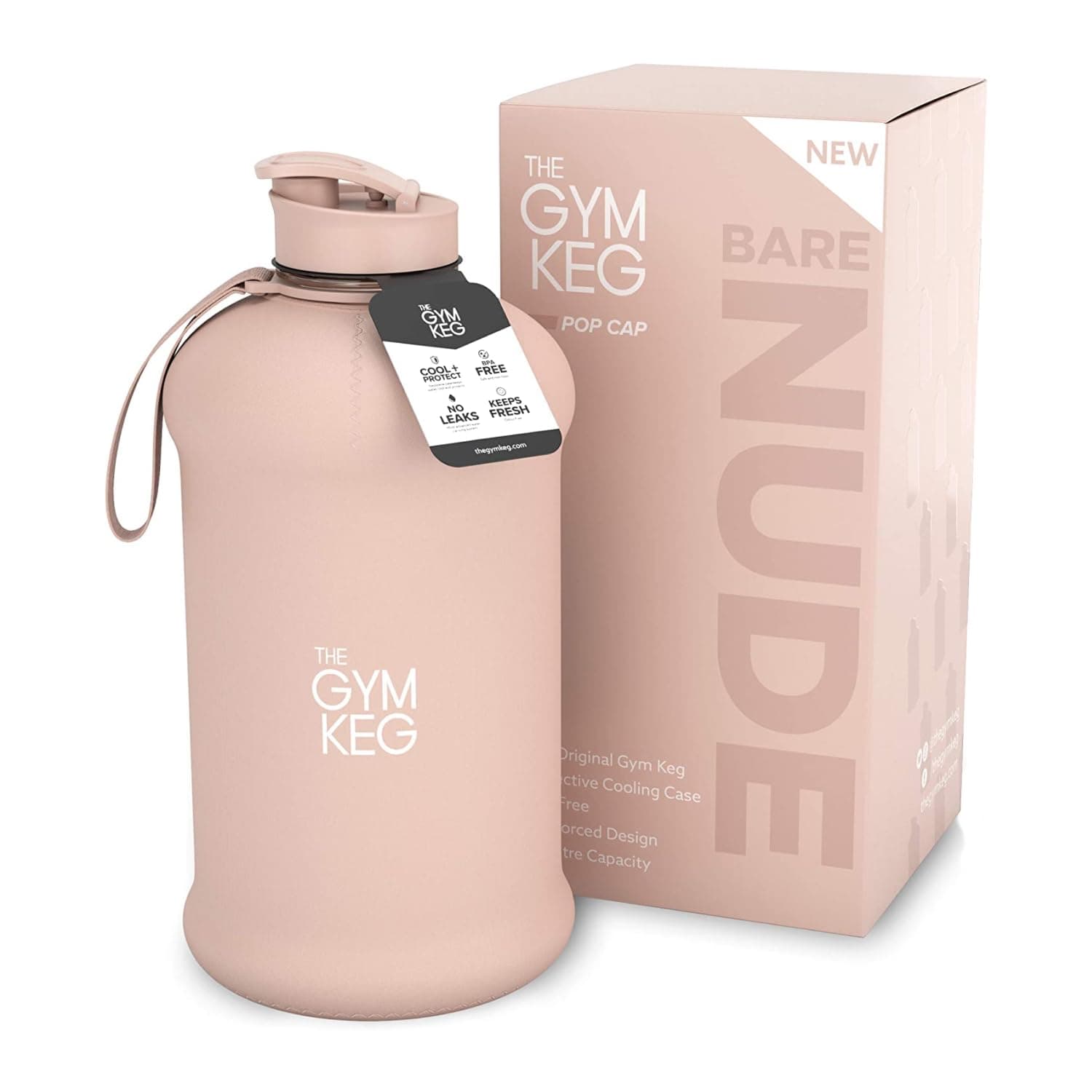 THE GYM KEG Sports Water Bottle (0.2L) Insulated | Half Gallon | Carry Handle | Large Water Jug | Large Reusable Water Bottle | Eco Friendly Tritan BPA Free Plastic Leak Proof (bare skin)