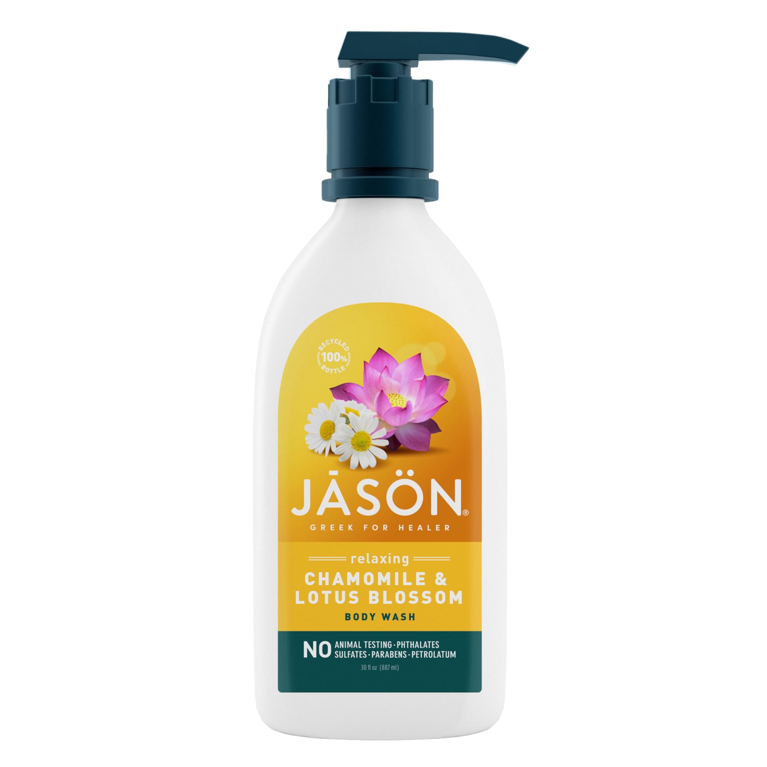 JASON Chamomile and Lotus Blossom Relaxing Body Wash, For a Gentle Feeling Clean, 30 Fluid Ounces