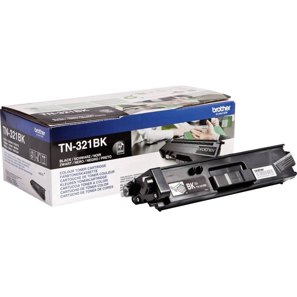 TN-321BK Toner Cartridge, Black, Single Pack, Standard Yield, Includes 1 x Toner Cartridge, Brother Genuine Supplies