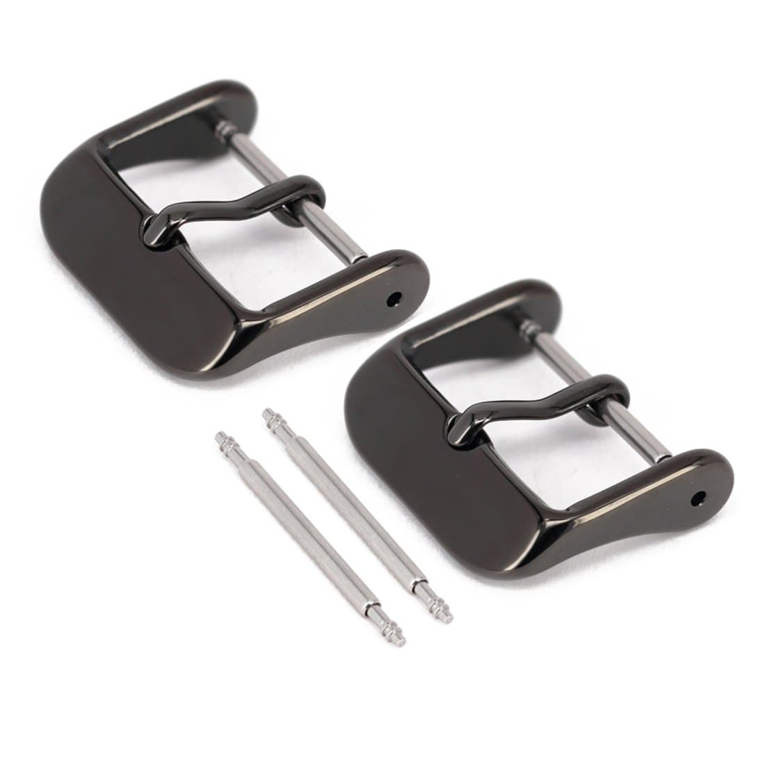 2 Pack Watch Straps Bands Buckle Replacement, Wellfit Watch Band Clasp, Choice of Color and Size, Vacuum PVD Finish