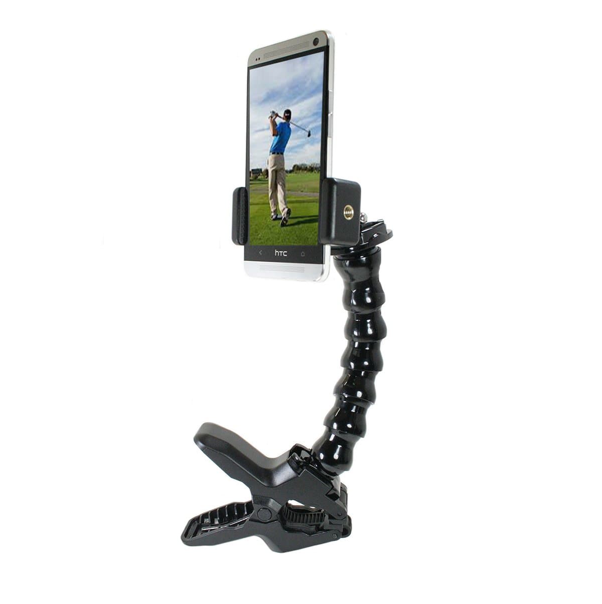 Swing Recording System | Large Device Holder (PHABLET) with Jaws Clamp & Gooseneck Mount. Compatible Large Devices Like iPhone 6/7 Plus, Samsung Galaxy Note, etc.