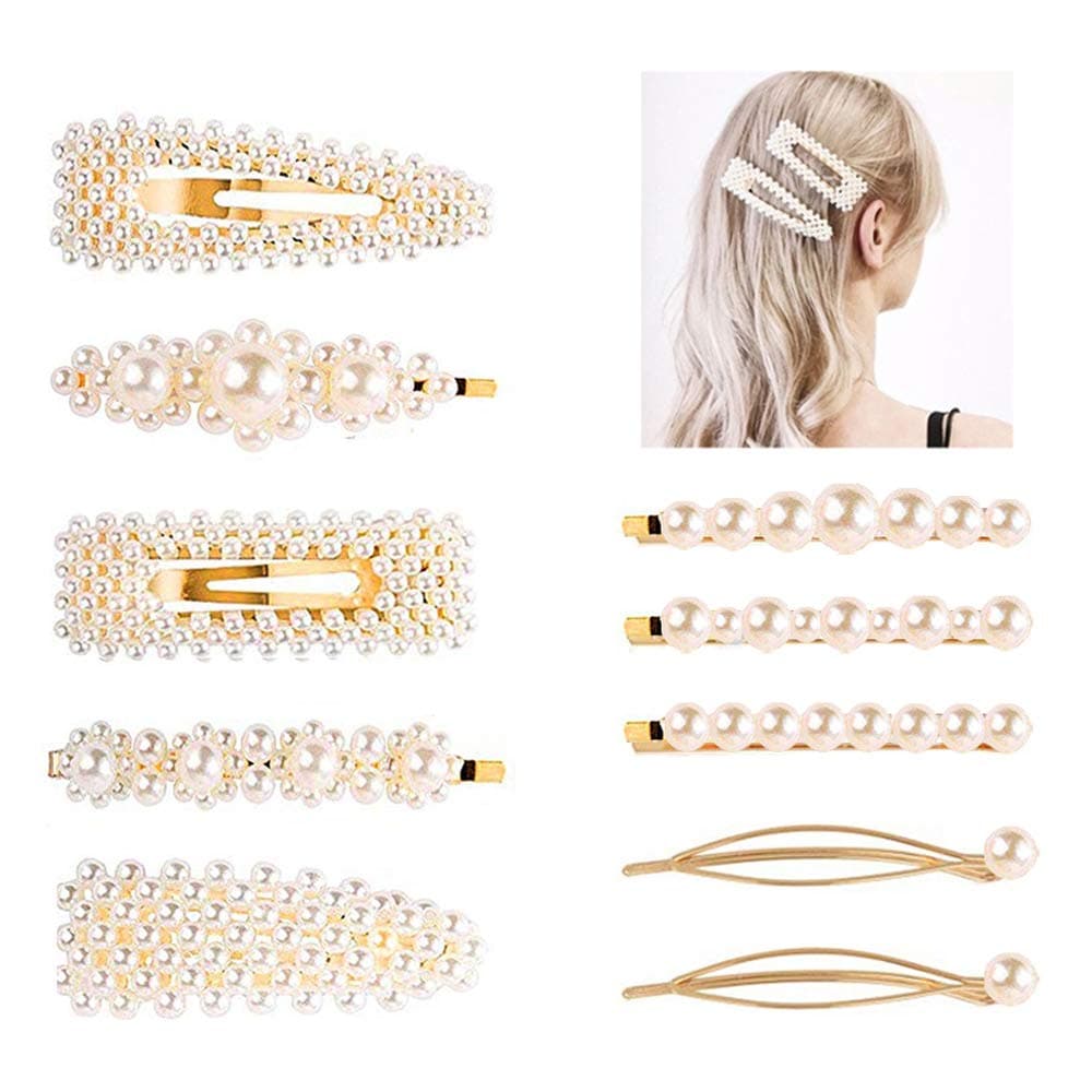 Pearl Hair Clips Hairpins for Women Faux Pearl Hair Barrettes Bobby Pins Decorative Wedding Bridal Hair Accessories-Bling Hairpins Headwear Barrette Styling Tools Accessories
