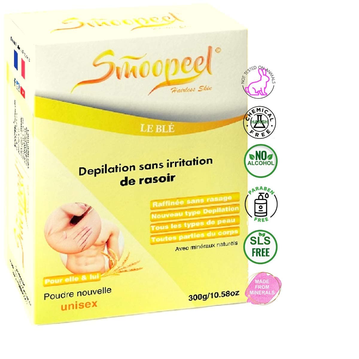 Hair Removal Depilatory Without Skin Irritation Leaves no Razor Bumps SMOOPEEL© for Men Women Intimate Depilation Hair Remover in Shower get Ready for Spring Hair Remover Powder/Cream