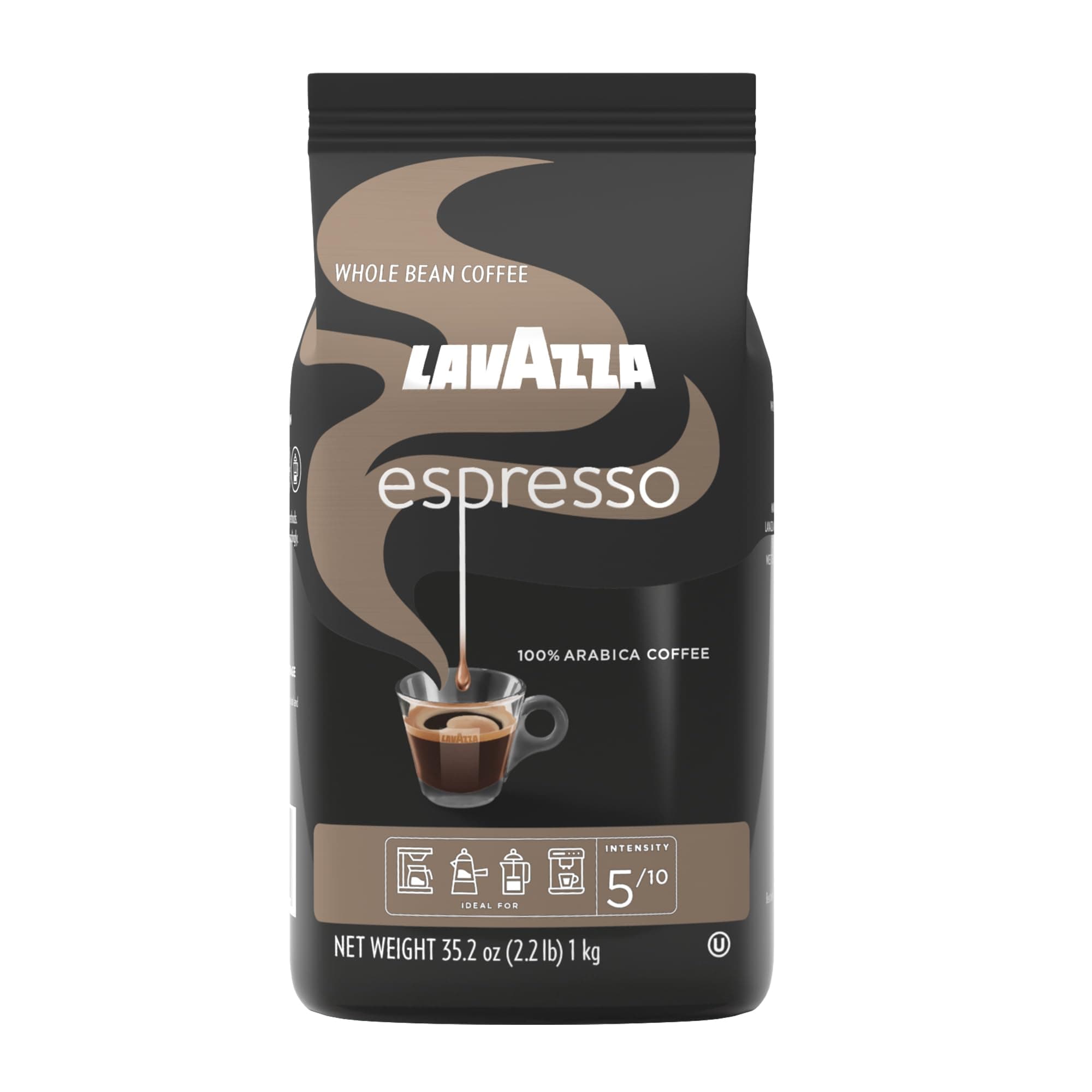 Lavazza Caffe Espresso Medium Roast Whole Bean Coffee for Unisex Coffee 100g