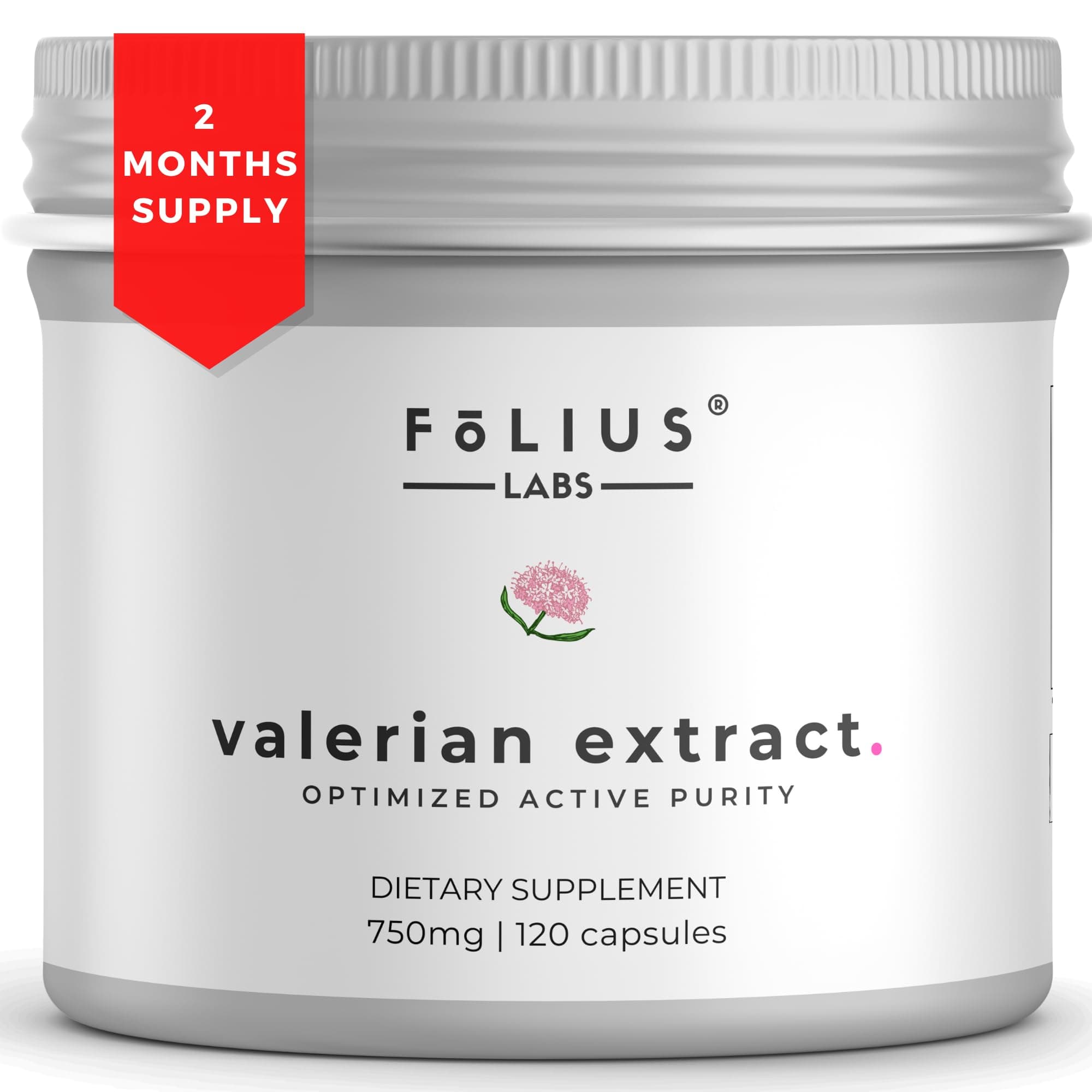 Valerian Root 4:1 Extract Capsules 750mg – Optimized Active Purity – 4x Concentration Valerian Root Extract Supplement - Gluten Free, Non-GMO – Promotes relaxation - 120 Capsules