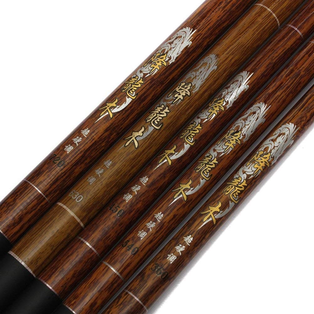 Telescopic Fishing Rods - Carbon Fiber Ultralight Hard Stream Hand Pole - Total Length 3.6 M/ 4.5 M/ 5.4 M/ 7.2 M for Choose(7.2 M,黄色,7.2,)