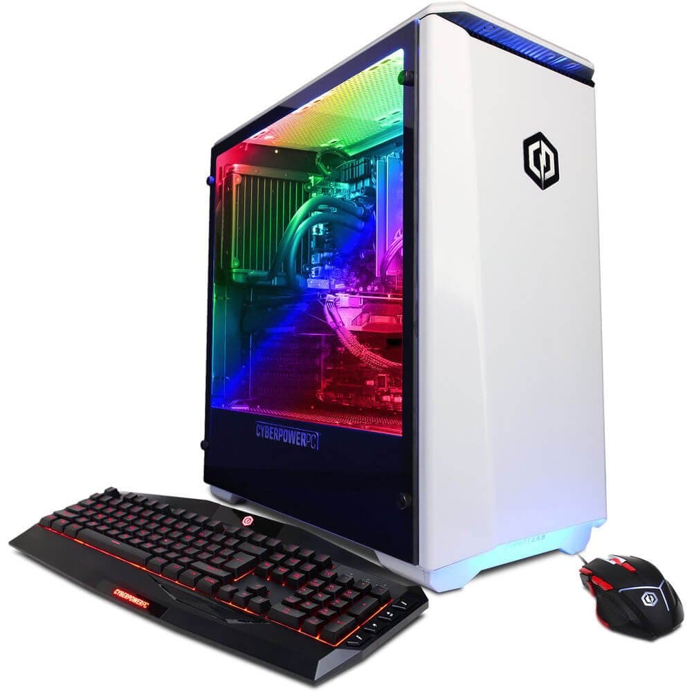 CyberpowerPC BattleBox Ultimate Liquid Cool SLC8840CPG PC (ntel i7-8700K 3.7GHz, 32GB DDR4, NVIDIA GeForce GTX 1080 Ti 11GB, 240GB SSD+3TB HDD, WiFi & Win10 Home) White