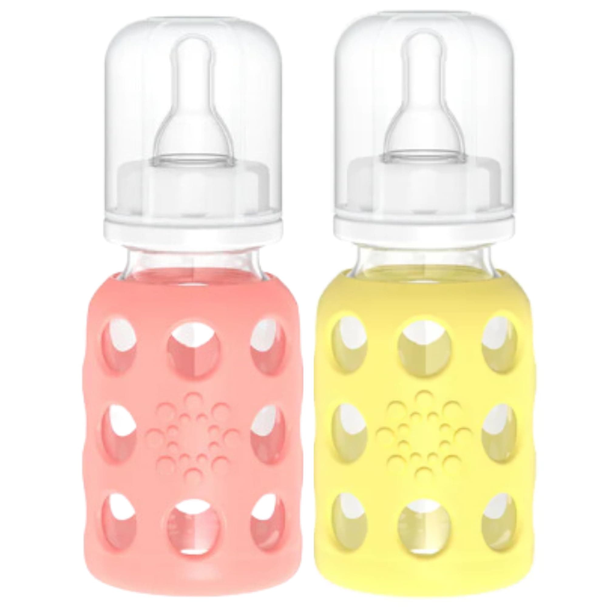Lifefactory4oz Glass Baby Bottle (Banana/Cantaloupe 2pk)
