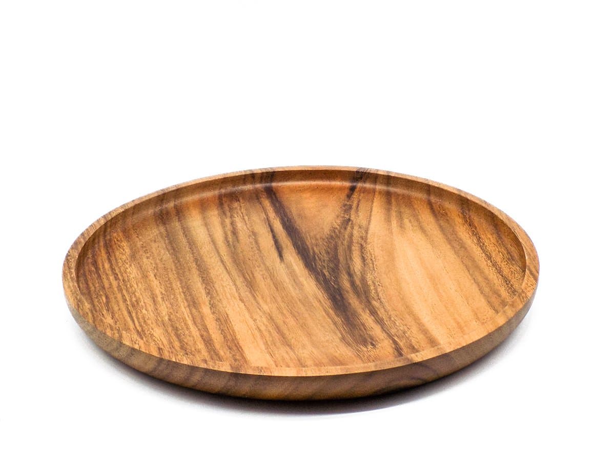 Acacia Wood Plate – Rustic – Medieval/Country House Style – Fair Trade, 20 cm