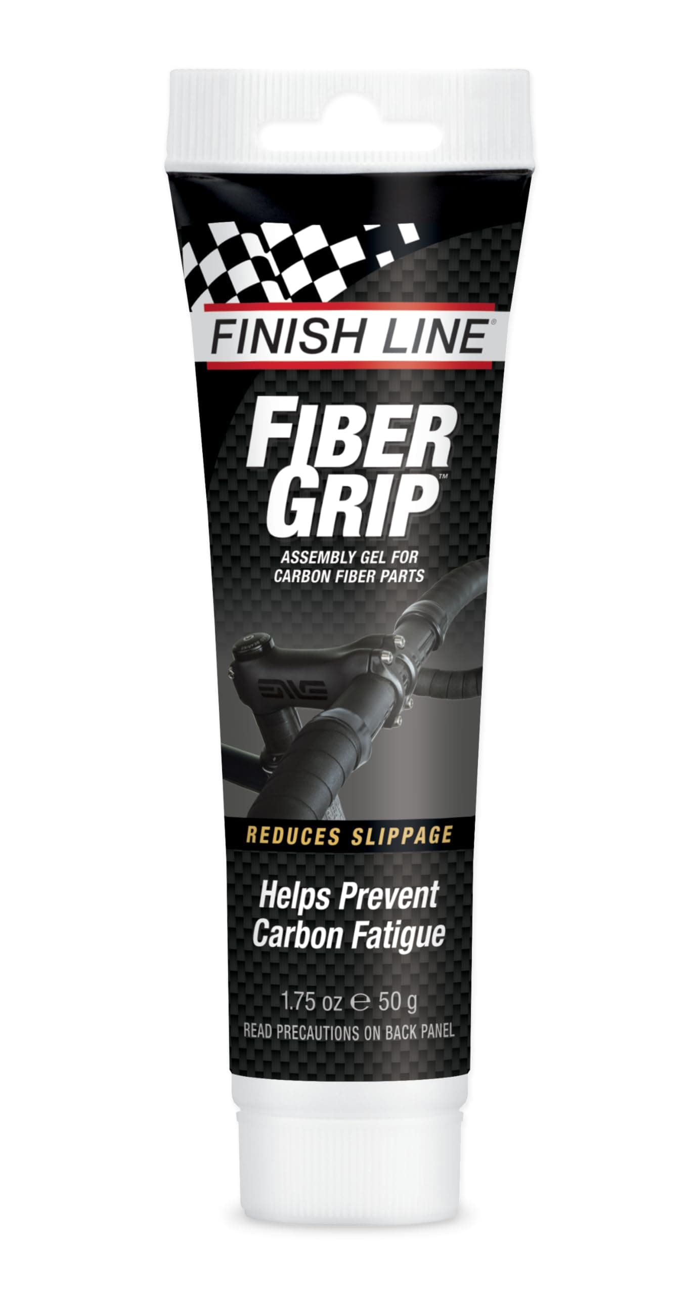 Finish Line Fiber Grip Carbon Fiber Bicycle Assembly Gel – Reduces Slippage, Prevents Over-Tightening, Non-Toxic, Clear Formula for Stems, Handlebars & Seat Posts, 1.75 oz