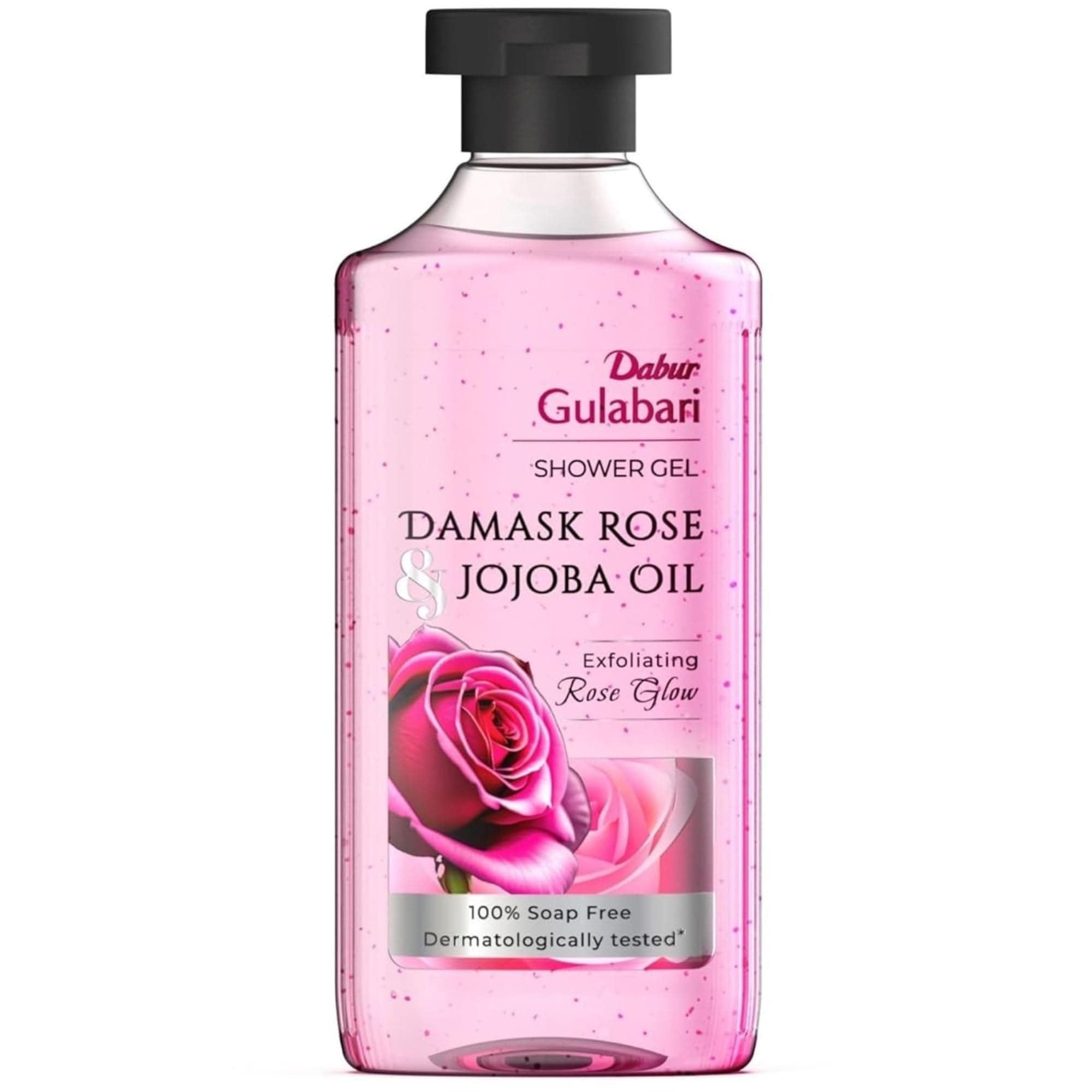 Dabur Gulabari Shower Gel - 250 ml | 99% Pure Glycerine | Gentle Bodywash | Cellulite beads for Exfoliation | 0% Parabens & Soap | No Silicones | With Exotic Damask Rose & Organic Jojoba Oil