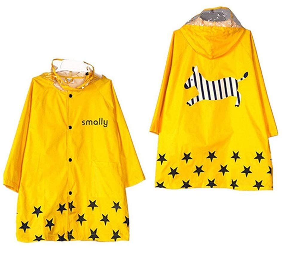 TopRen Unisex Kid's Fashion Cute Rain Coat, Cartoon Waterproof Children's Raincoat Rainwear Lightweight for Ages 3-12 Years Old Girls and Boys 4 Size, 3 Color