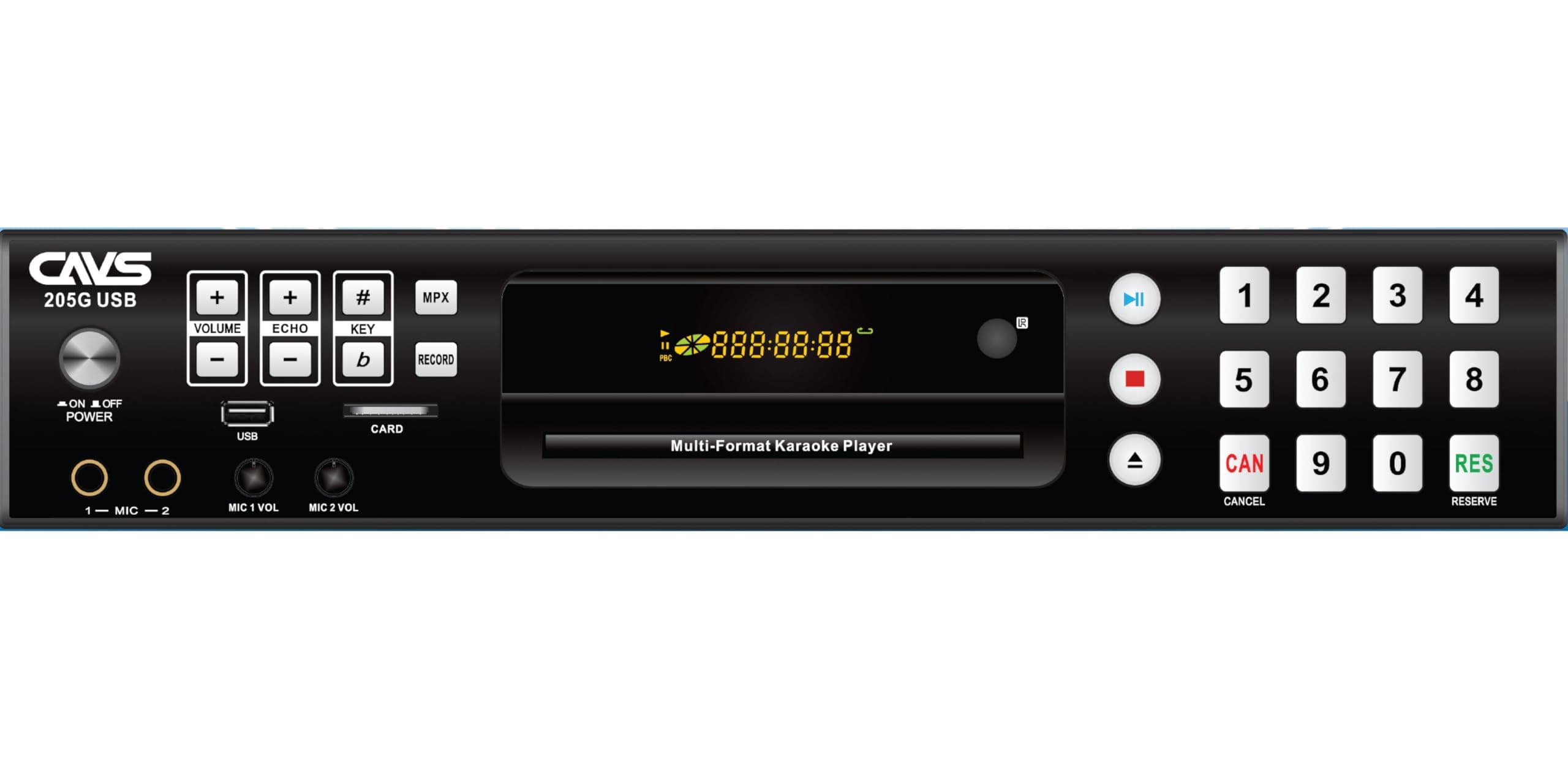 CAVS 205G USB Karaoke Machine, Perfect for Home and Professional Entertainment, Internal Digital Mixer for Dual Microphones, HDMI and RCA Outputs, Play Discs, USB Flash Drive, and SD Card