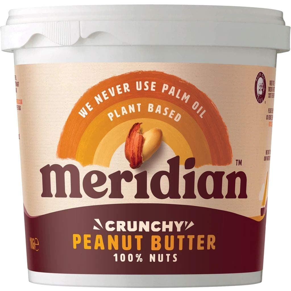 Meridian Natural Crunchy Peanut Butter with No Added Salt 1 Kg (Pack of 6)
