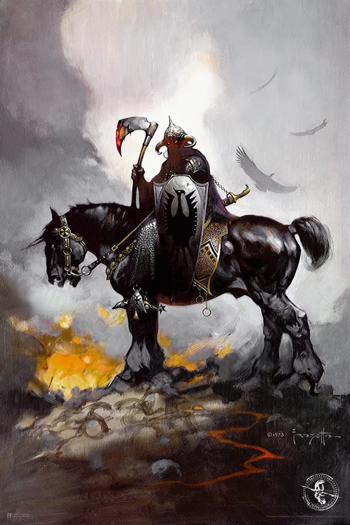 Death Dealer Poster by Frank Frazetta Viking On Horse Cool Wall Art Print Poster 12x18