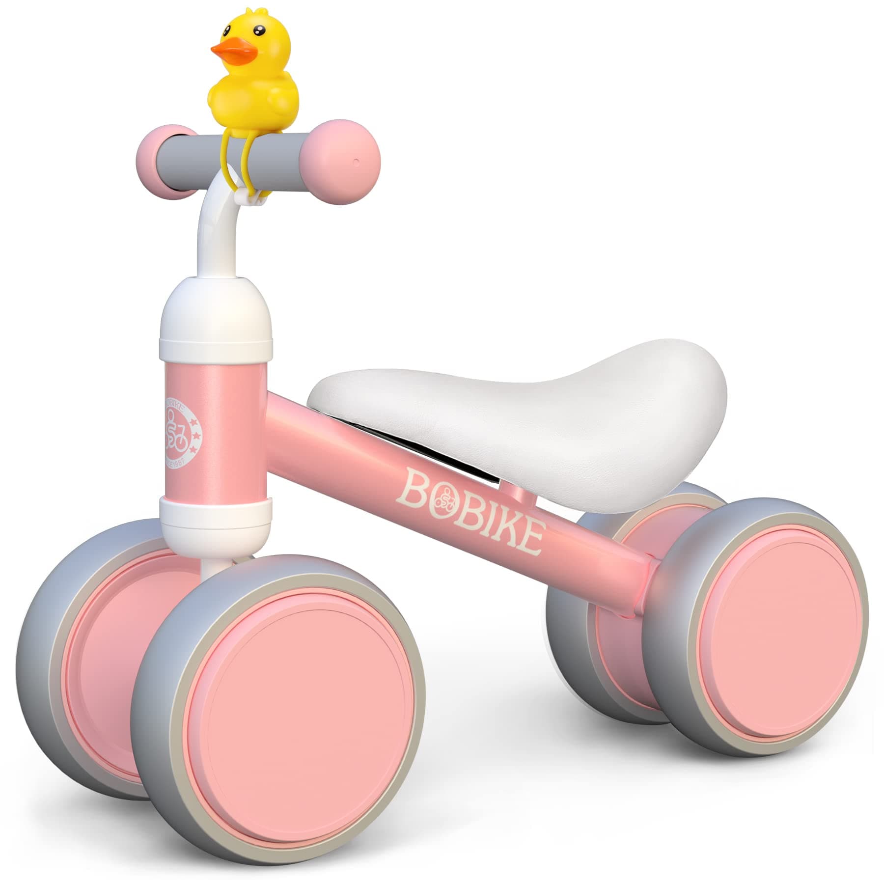 Baby Balance Bike Toys for 12-36 Months Kids Toy Boy Girls Gifts Toddler Best First Birthday Gift Children Walker No Pedal Infant 4 Wheels Bicycle (Pink)