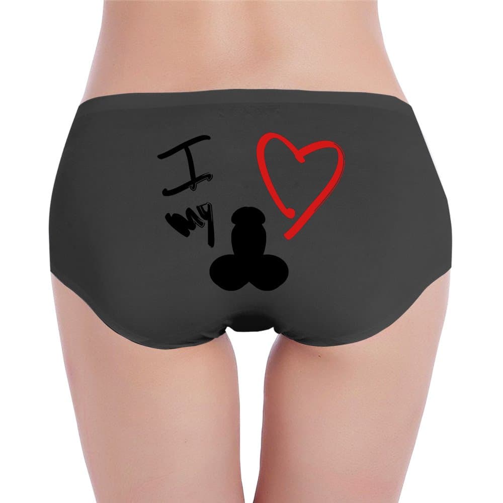 XJBD Women's Low-Waist I Love My Cock Hipsters Panties White