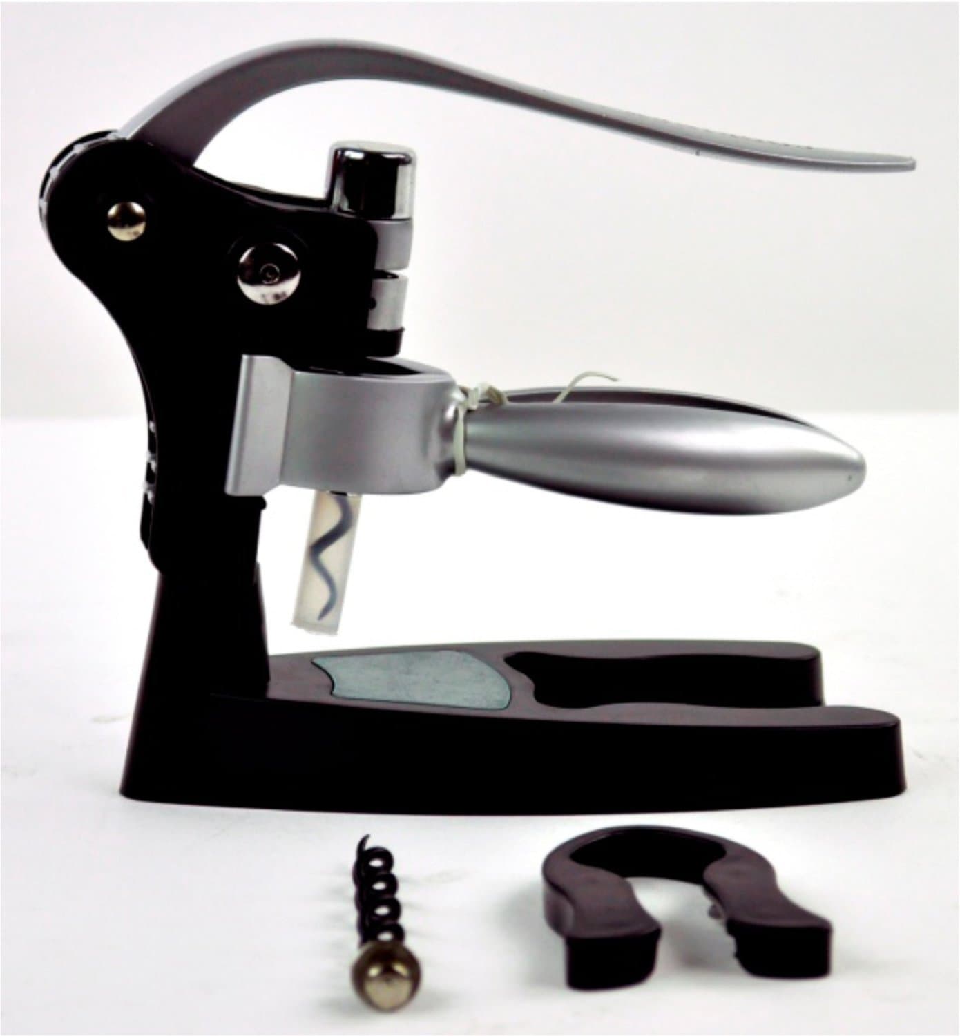 Counter Top Stand, Easy Lift, 4 Piece Corkscrew Set & Extra Corkscrew Coil and Foil Cutter