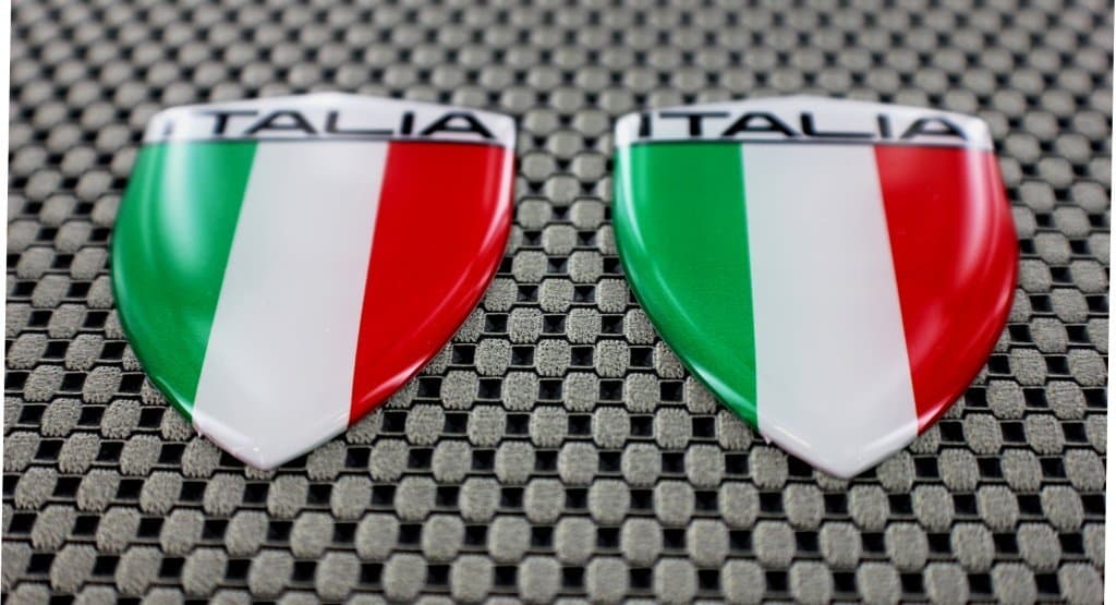 Italy Italia Domed 3D Decal Sticker Set Medium (2pcs)