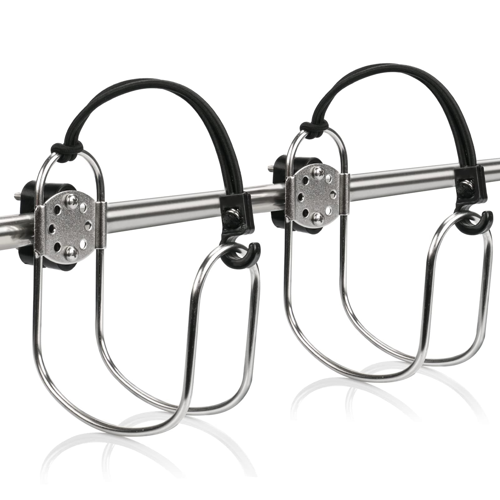 2pcs Stainless Steel Marine Horseshoe Bracket Life Buoy Ring Holder with Plastic Mount