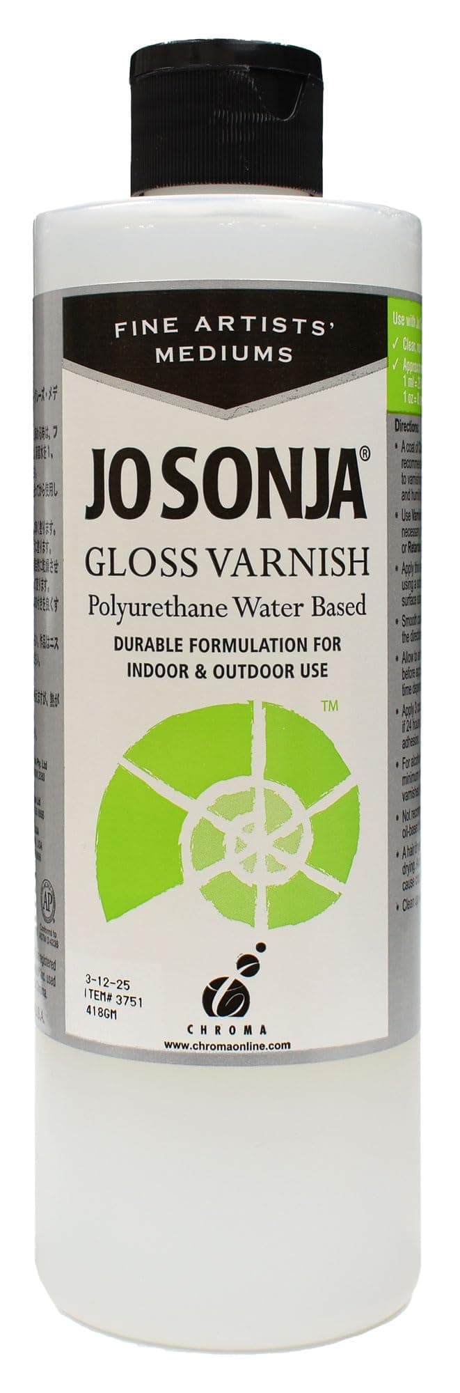 Jo Sonja Polyurethane Varnish Gloss 16oz Bottle…