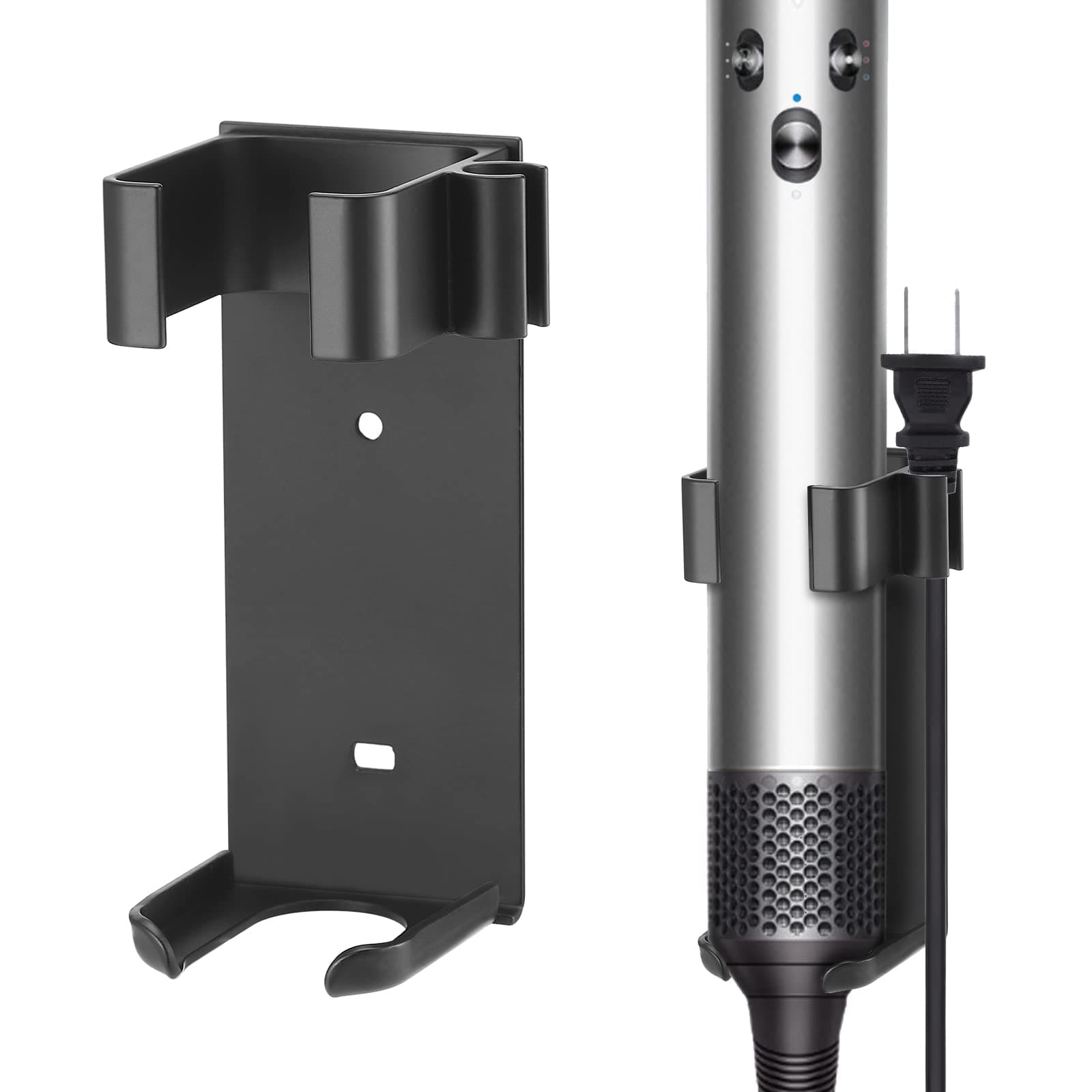 Wall Mount for Dyson Airwrap Complete Metal Organizor Storage Rack Suitable for Various Curly Hair Sticks, Aluminum (Black)