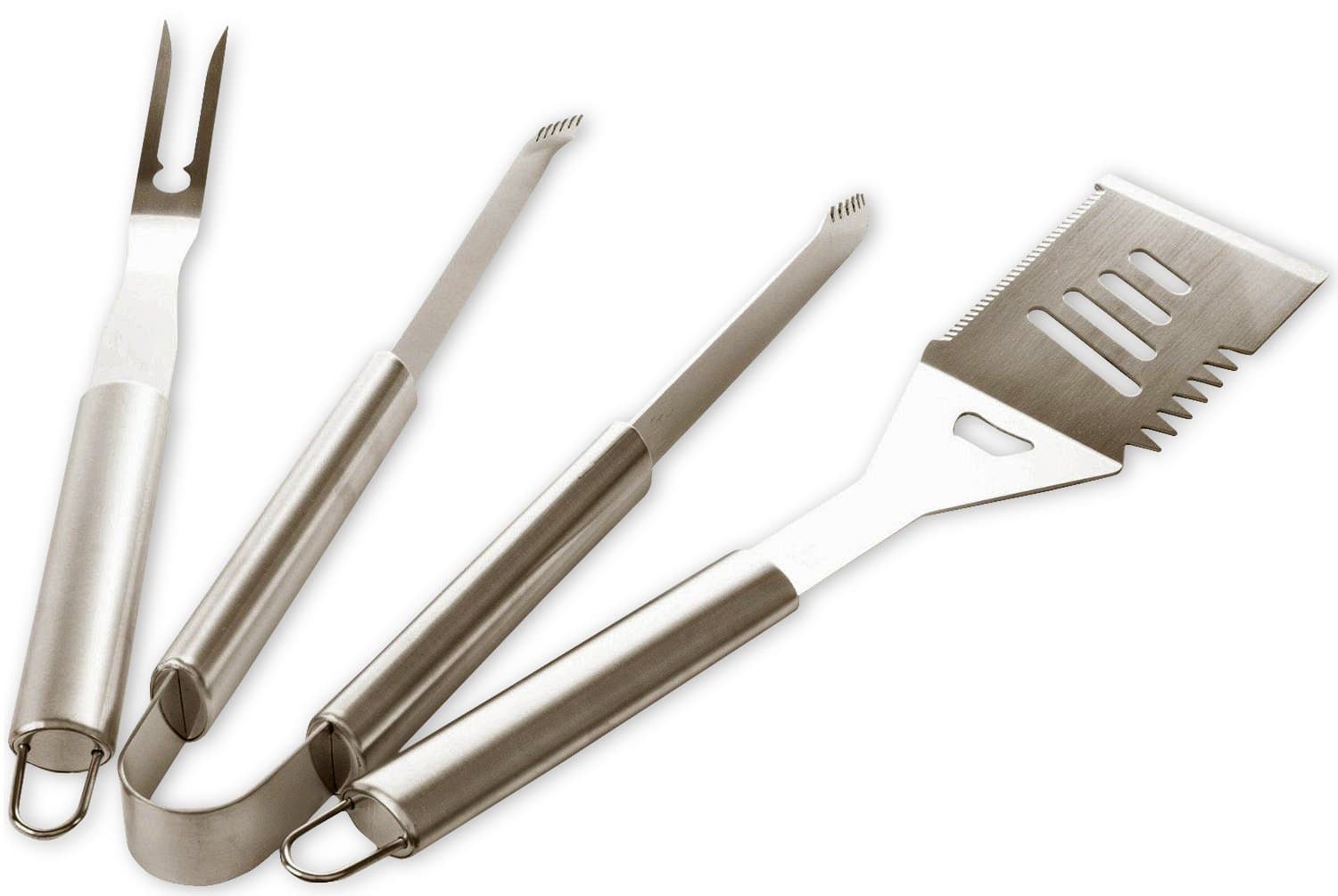 Professional BBQ Grill Tools - Set Includes Spatula, Tongs, and Fork - Premium Quality Stainless Steel - This Barbeque Utensil Kit Is the Perfect Accessory for a Grill or Kitchen - Premium 1 Year Guarantee