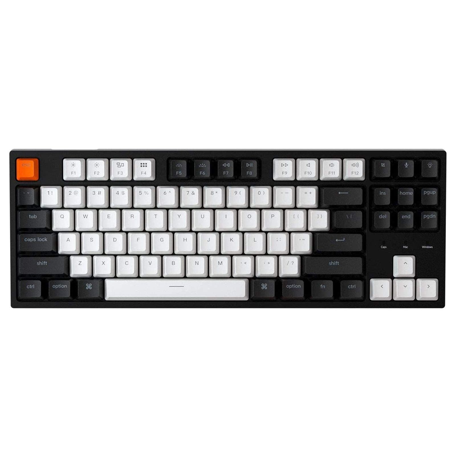 Keychron C1 Mac Layout Wired Mechanical Keyboard, Gateron Blue Switch, Tenkeyless 87 Keys ABS keycaps Computer Keyboard for Windows PC Laptop, White Backlight, USB-C Type-C Cable
