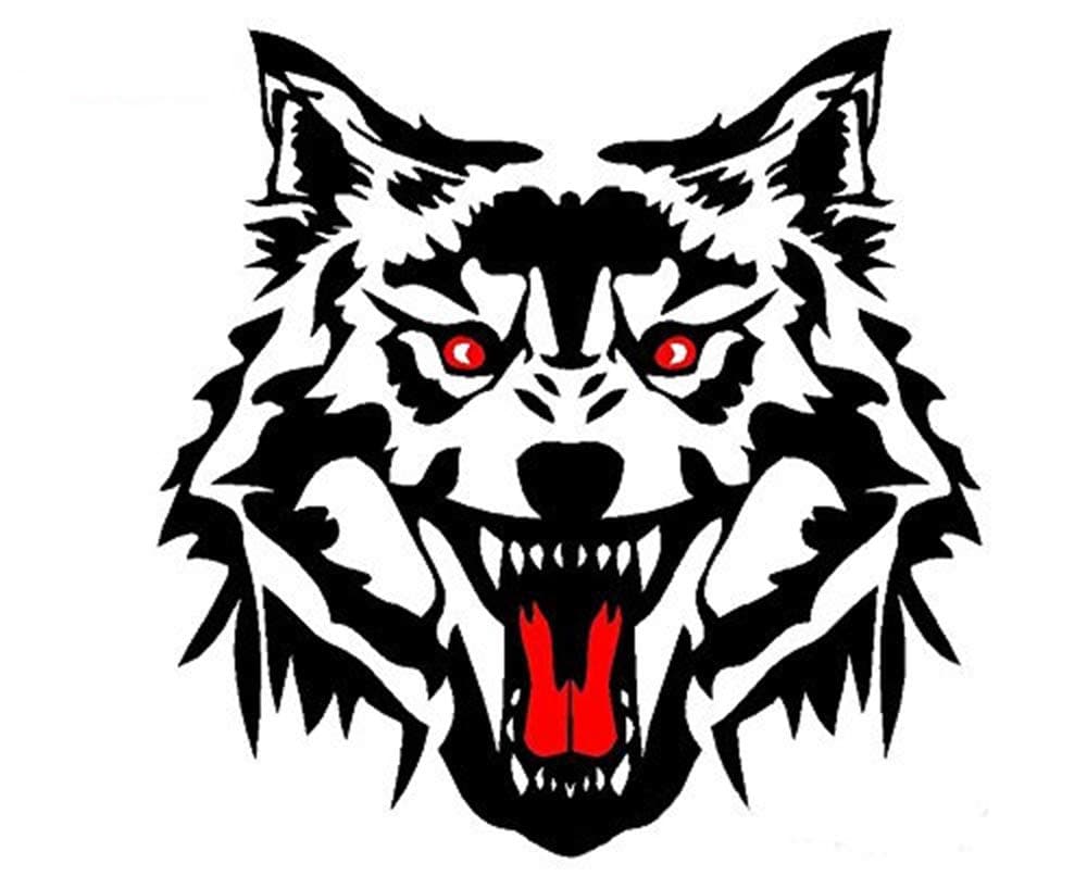 AutoBoy ABy 1 x Cool Reflective Wolf Head Vinyl Decal Sticker for Car Van Window Engine Hood Helmet,Car Roof, Walls