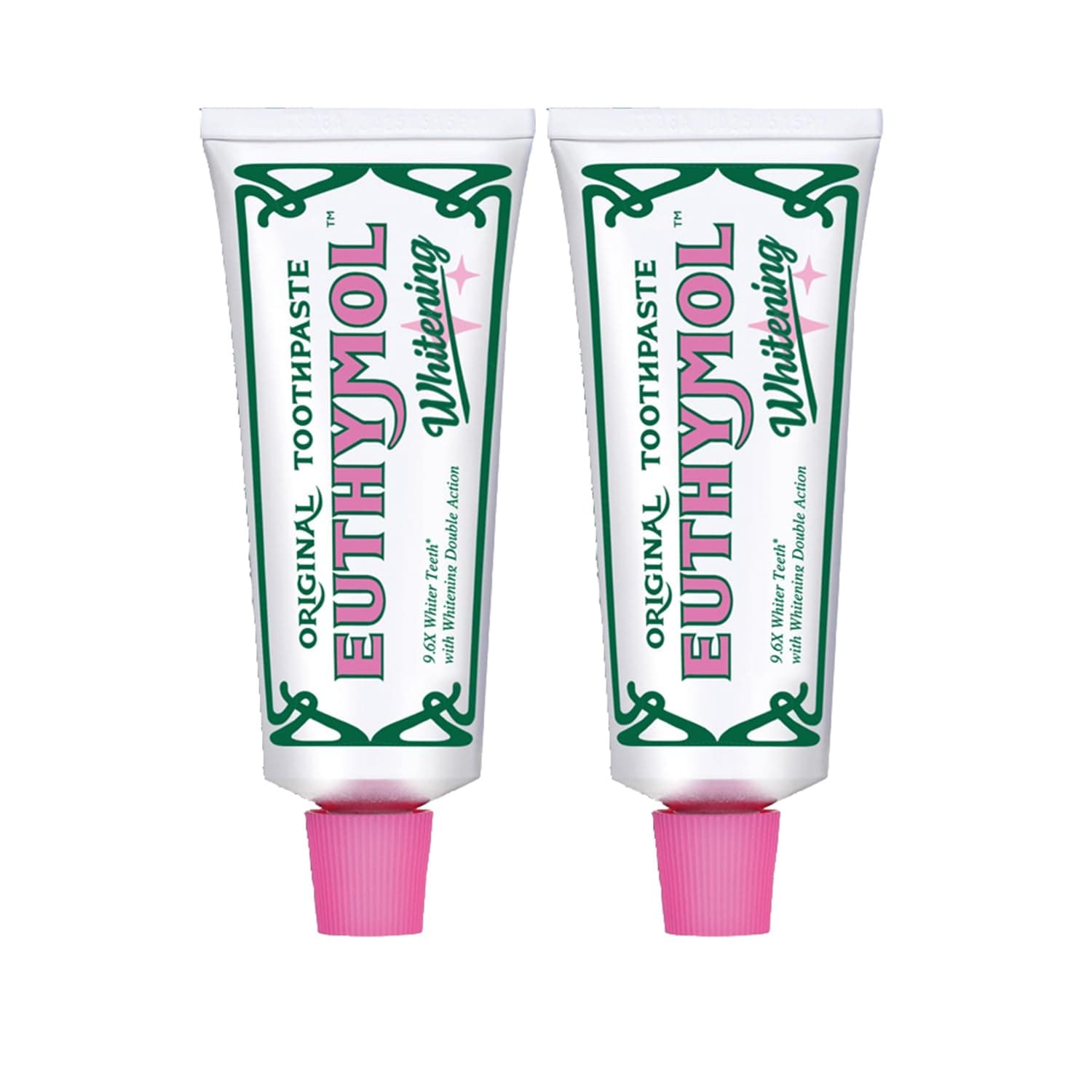 Whitening Toothpaste 75ml, Double Action Whitening, Original Fresh Mint Flavor, Removes Stains & Fights Plaque, Antibacterial Oral Care - Pack of 2