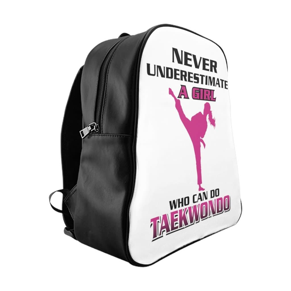 Taekwondo Backback for Girls - Funny Karate Gift Bookbag (Medium)