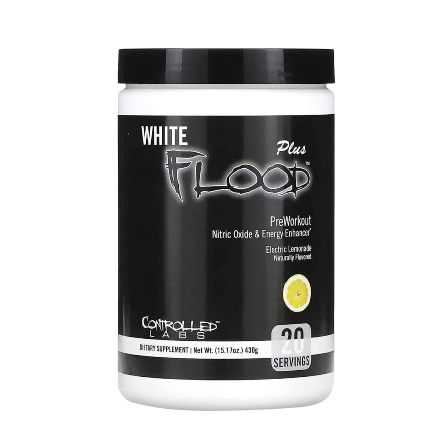CONTROLLED LABS White Flood Plus, 20 Serv, Workout Optimizer, Endurance & Nitric Oxide Enhancement for Workouts and Training (Electric Lemonade)