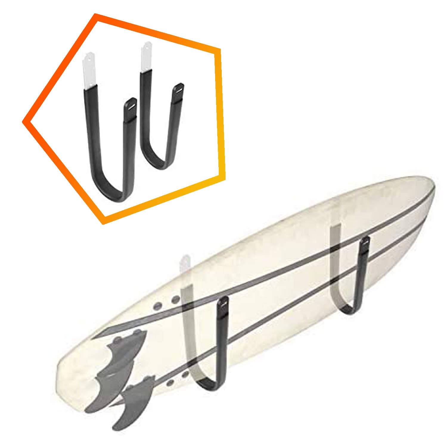 SUP Wall Rack Surfboard Wall Rack SUP Wall Mount - As a Display Background Wall at Home for Paddleboards Shortboards and Longboards