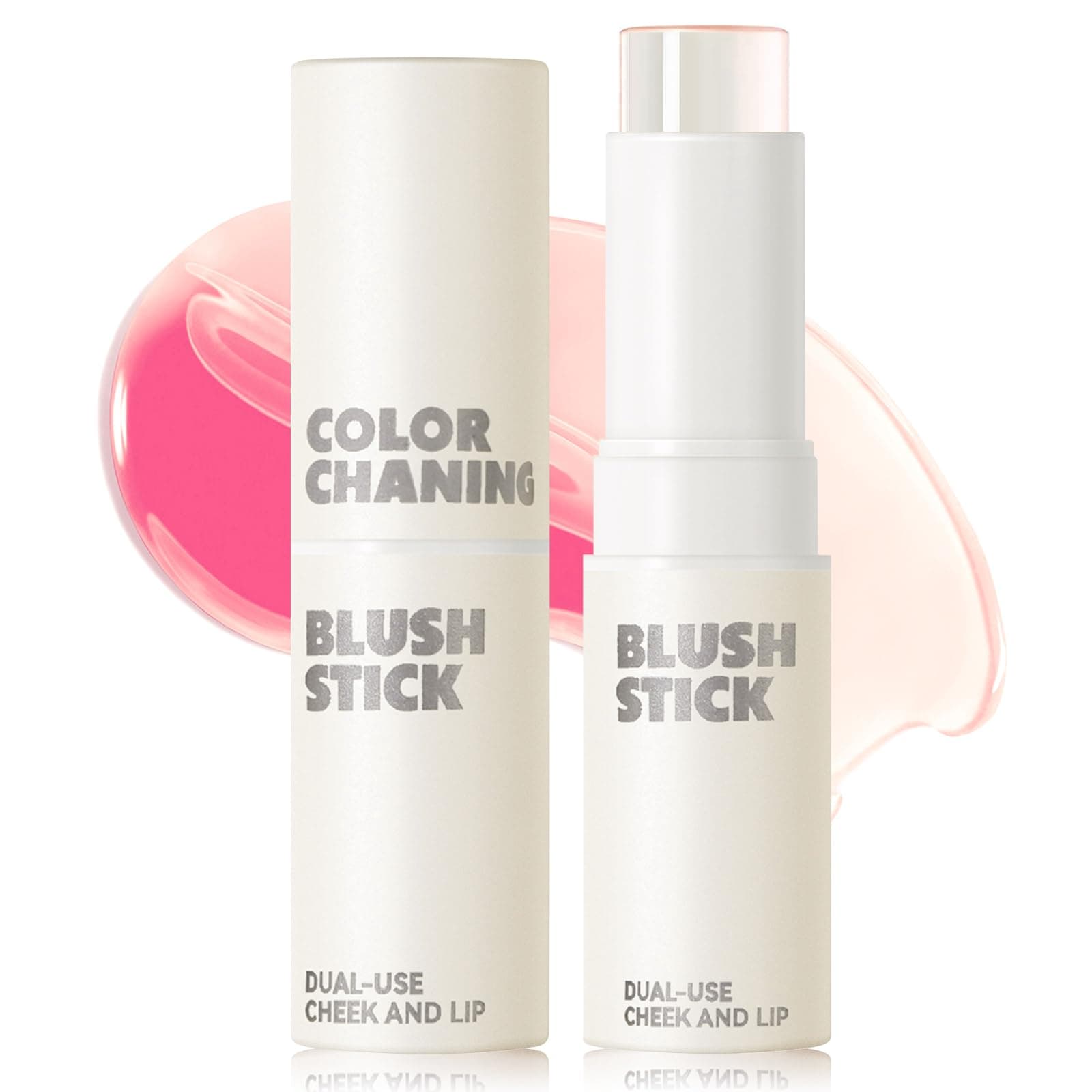 Color Changing Blush Stick for Cheeks Makeup, Clear Blush PH Temperature Changing Pink Cream Blusher, Magic Waterproof Face Blush Stick, Natural Lightweight Multi-Use Lips and Cheek Tint