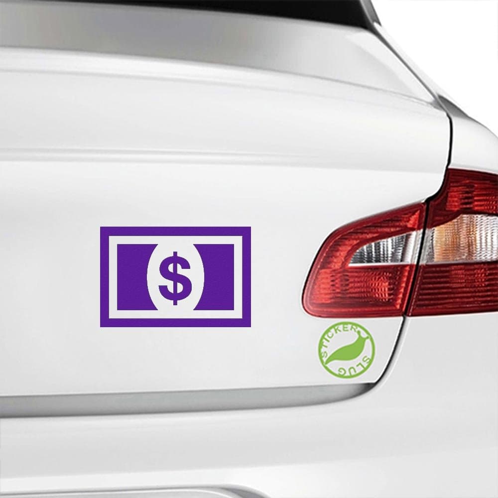 U.S Dollar Bill Decal Sticker (purple, 17 inch) Purple