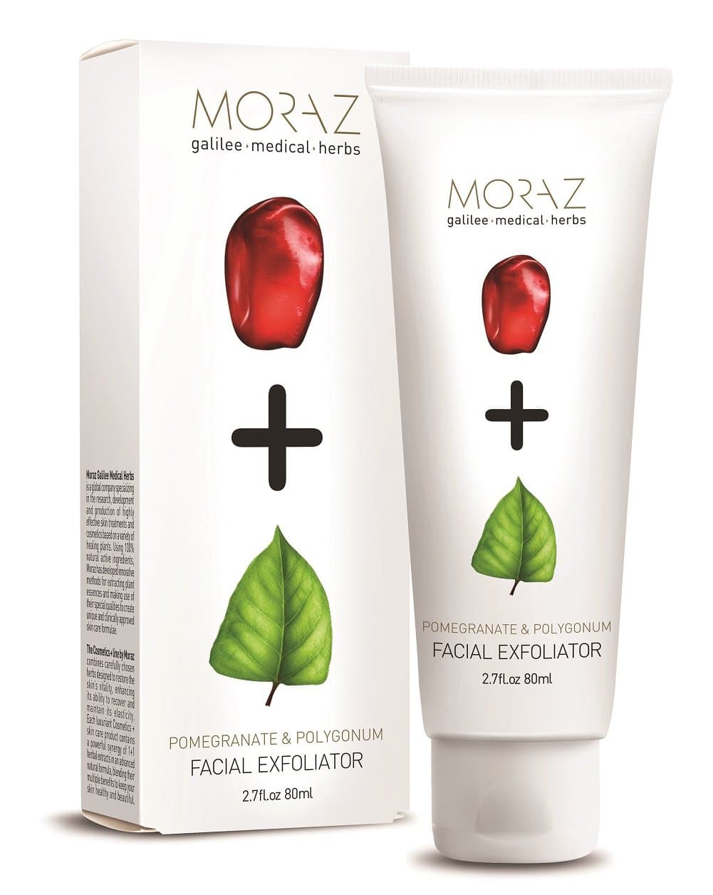 Moraz Exfoliating Face Cream with Pomegranate - Give Your Face Vitamin C, Face Scrub with Polygonum, 80ml