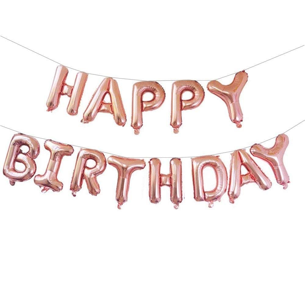 ToyNext Decoration Happy Birthday Foil Balloon Rose Gold Pack of 13 Letters